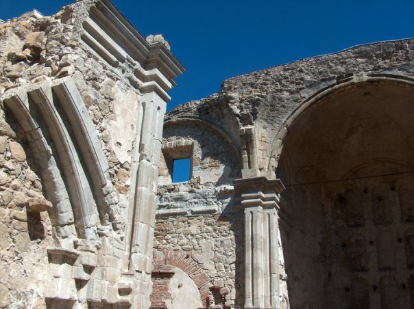 The ruins of the original Mission, destroyed in an earthquake.  It reminds me of something from Greece or Italy.  Very beautiful.